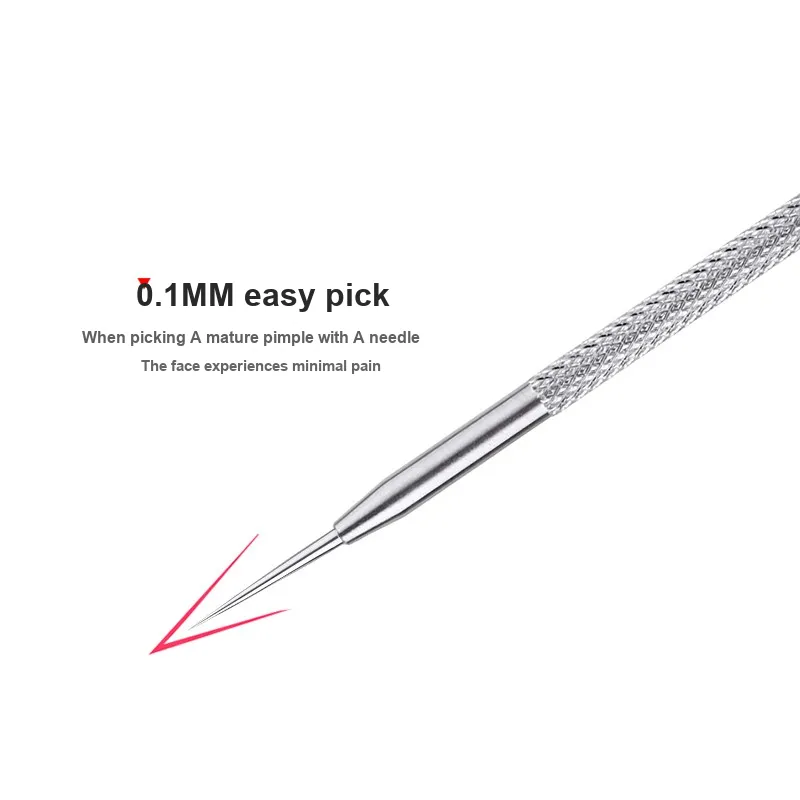 JIANYINGSHU Stainless Steel 304 Dual Head Acne Needle Removing Blackheads And Pimples Closed End-3