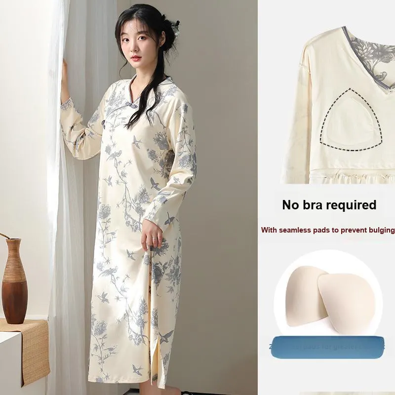 Lan Miao Long Sleeved Dress Women's Light Gray-7