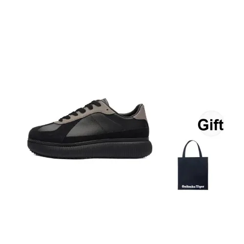 Onitsuka Tiger Delecity Аbrasion Resistant Высота Увеличивающие Низкие Топы Casual Унисекс Черный Серый