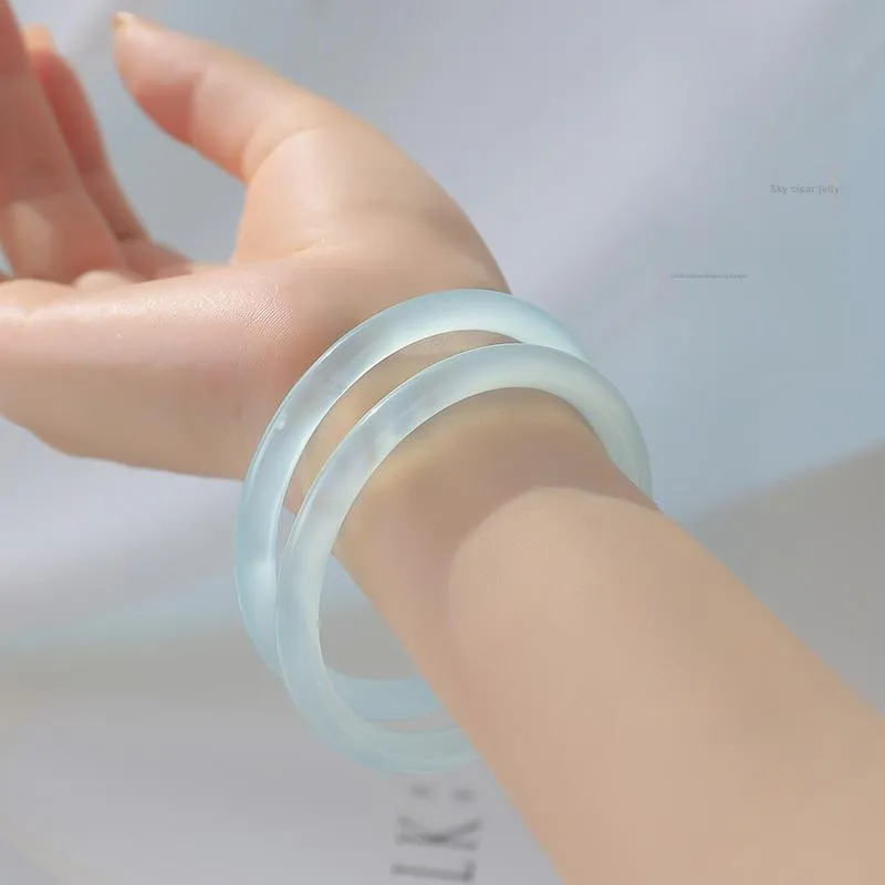 With The Heart Of The Jade Chalcedony Bangles Women's-6