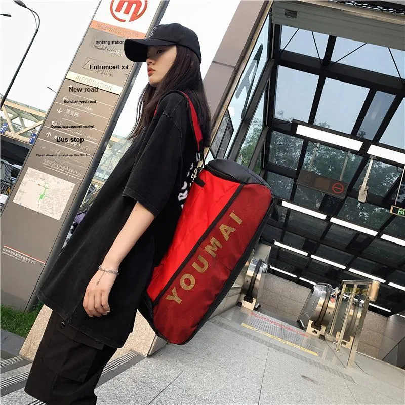 PULUWIRR Nylon Gym Bag Tubas Unisex Black/Red/Green/Khaki/Yellow/Pink-10