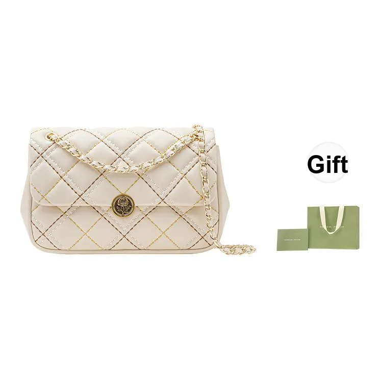 VANESSA HOGAN Сумка из коровьей кожи с цепочкой плечевая сумка среднего размера белый черный