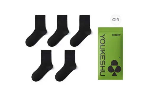 YOUKESHU Mid Calf Socks Men's Shopping Bag 5 Pack