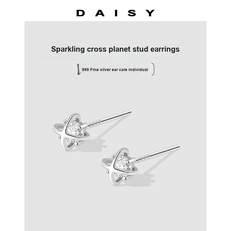 Daisy Dream S999 Fine Silver Stud Earrings Women's-4