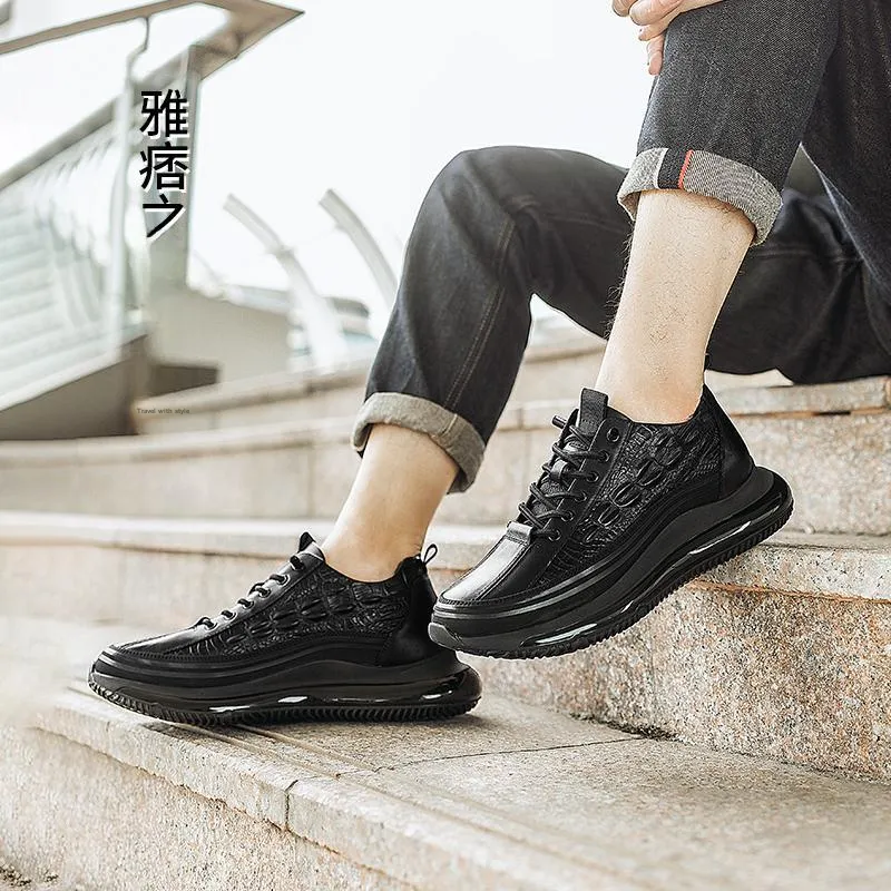GOG Anti-Slip And Wear-Resistant Height Increasing Low-Top Casual Shoes Men's-3