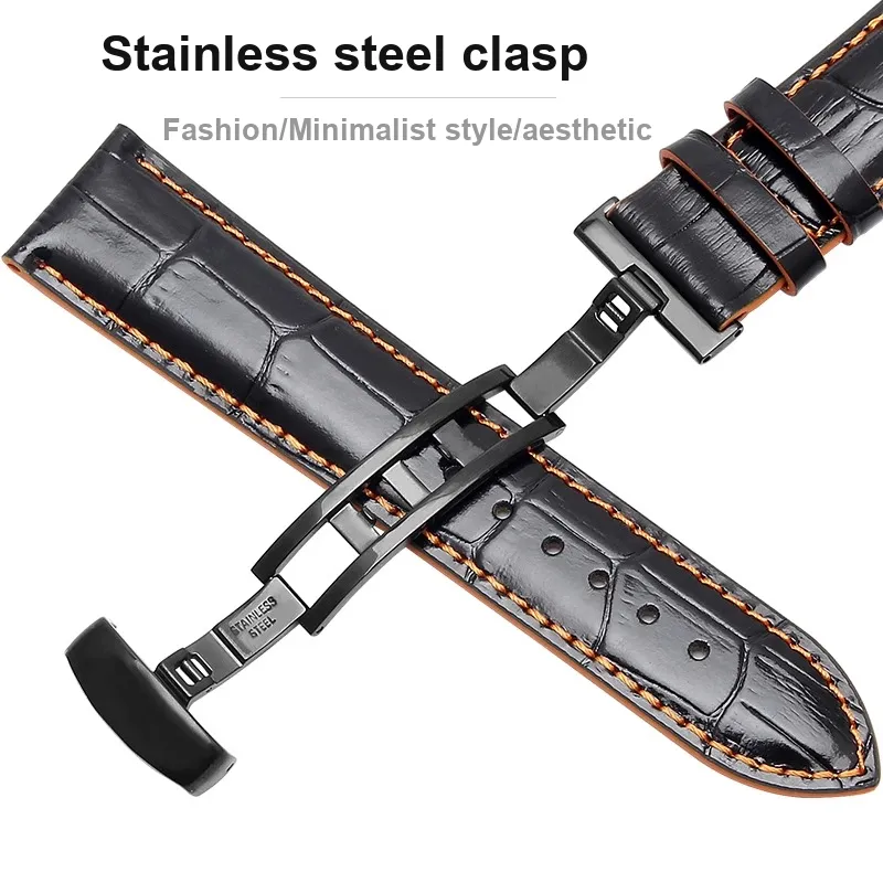 FUDIEN Watch Bands Mido Compatibility 190mm Cowhide Leather Material-2