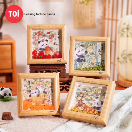 TOI Tuyi Пазл Благословение и Удача Панда с Фоторамкой Настольный Сувенир и Украшение Китайский стиль