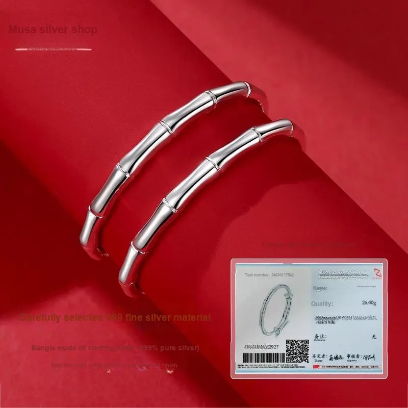 MIAOYINGE 999 Fine Silver Bangles Kids'-3