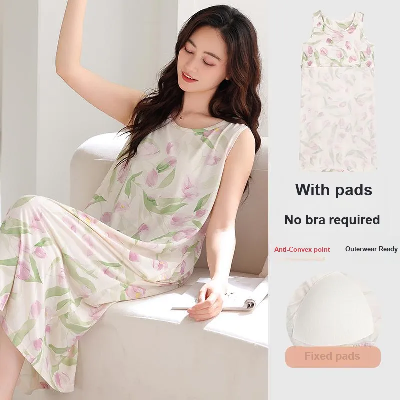 NOME Spring Summer Nightgown Women's-4
