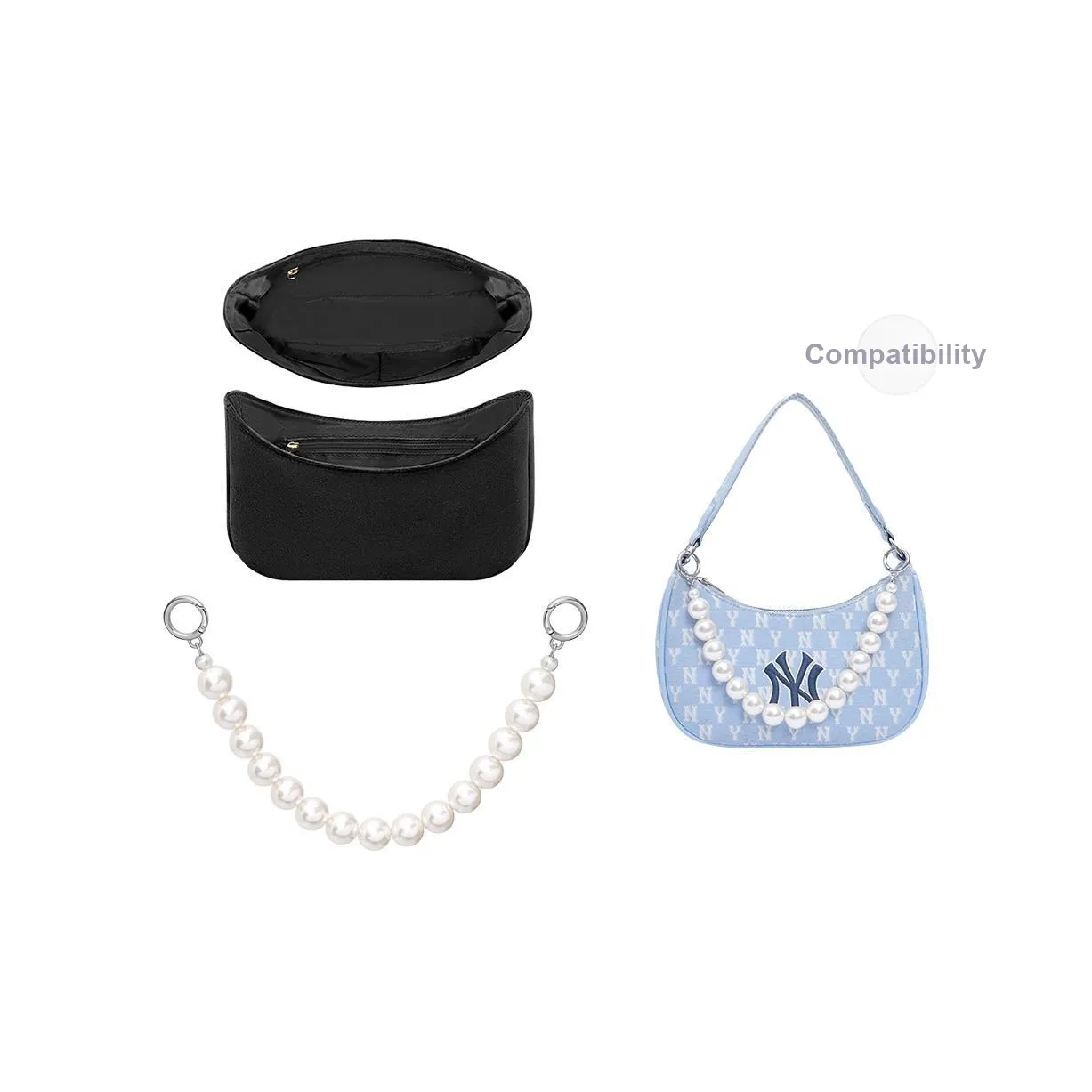 GUYI Фланелевый вкладыш Сумка Аксессуар Женский Черный