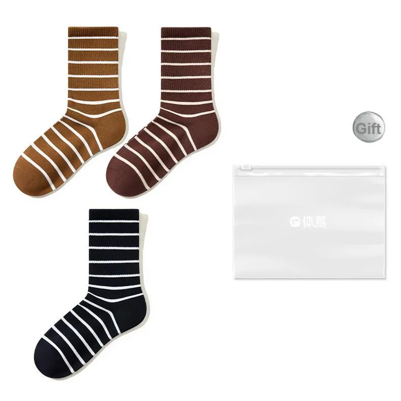 Temooues Mid Calf Socks Women's Shopping Bag Combo Set-35