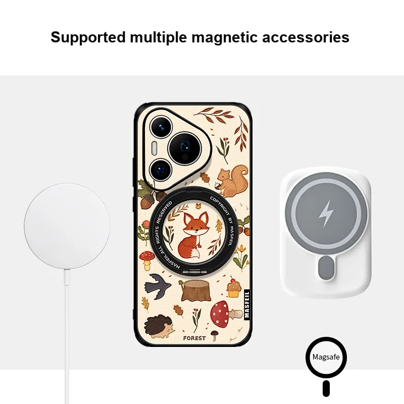 Marsfield Acrylic Material 360 Rotating Magnetic Stand Case 'Forest Tale' Phone Cases Compatibility Huawei P70/P70 Pro-4
