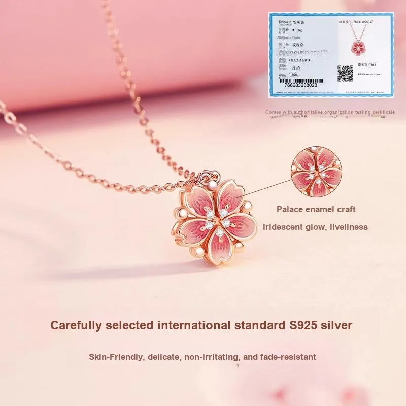 Hurry That Year S925 Silver, Synthetic Cubic Zirconia, Neodymium Magnet Necklaces Women's-3