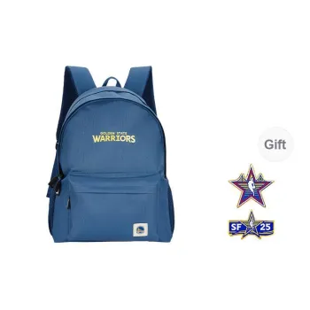 NBA Golden State Warriors Polyester Backpack Large Size Unisex Navy Blue