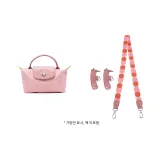 꽃잎 핑크 94cm (톱 그레인 가죽+캔버스 소재) + [아니오 펀칭 처리] 세트