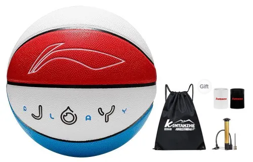 LiNing PU Basketball White Blue Red Size 7 Training Unisex