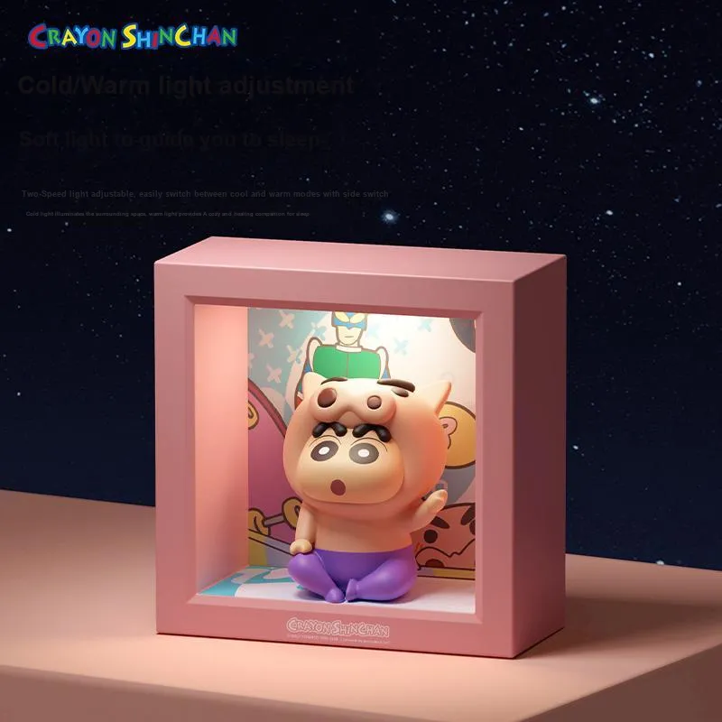 ROCK x Crayon Shinchan Photo Frame Night Light Buriburizaemon Little Xin Chibi Figures-5