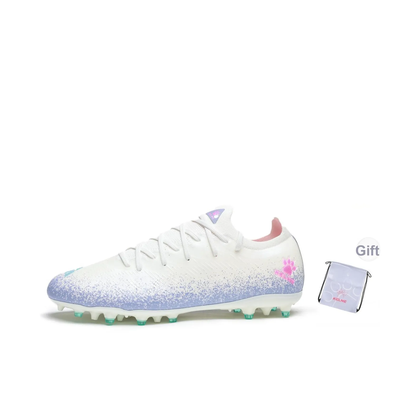 KELME MG Multi Ground Амортизация Противоскользящий Дышащий Легкий Футбольные бутсы Унисекс Белый Фиолетовый