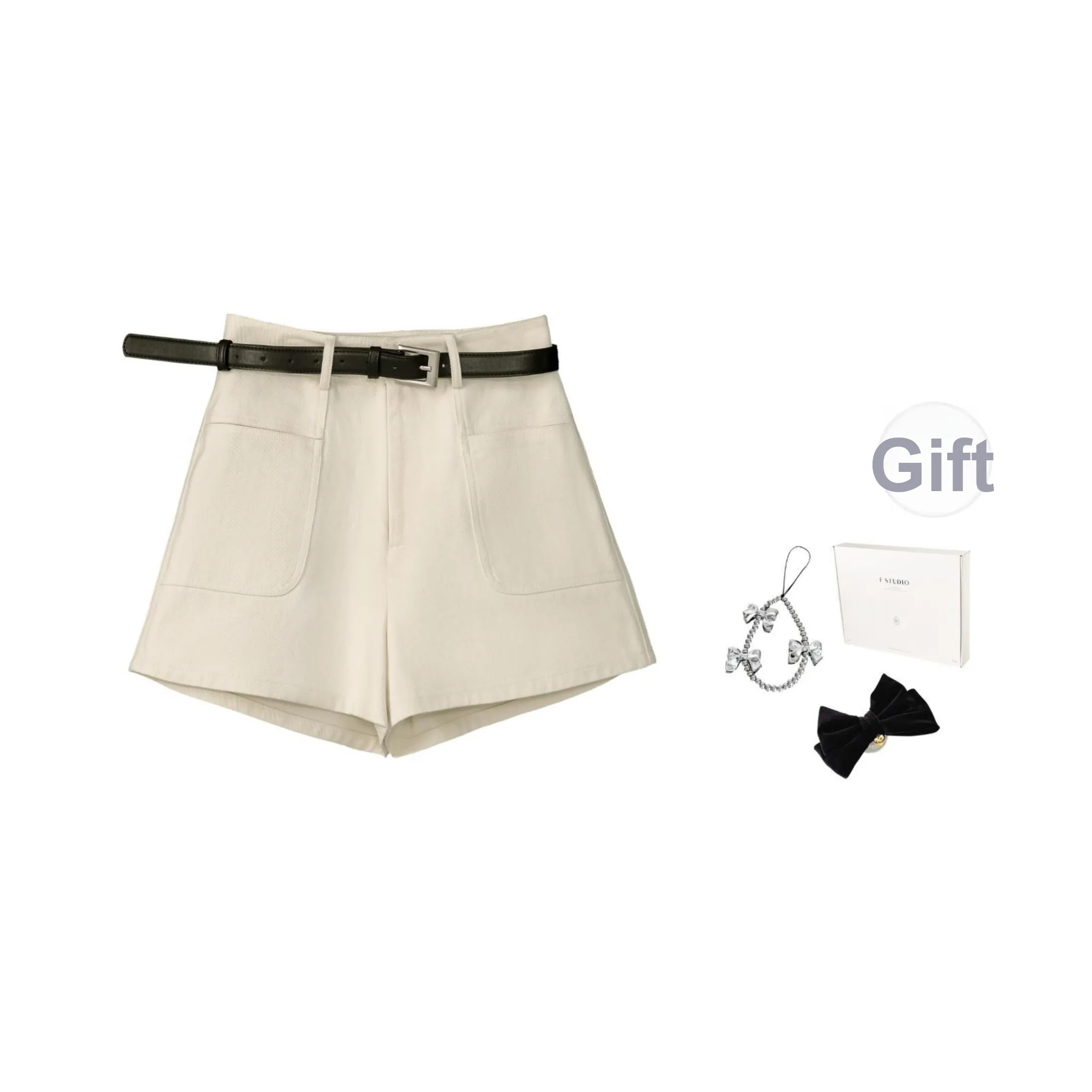 Fstudio Повседневные шорты Женские Ecru