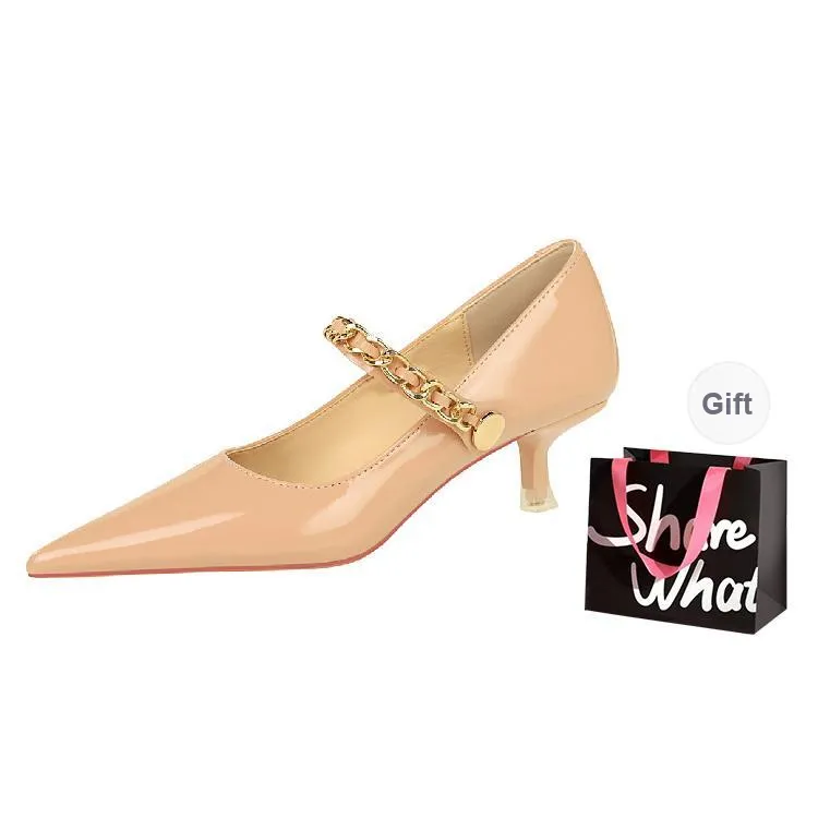 BIGTREE Slim Heel High Heels 4.5cm Women's-11