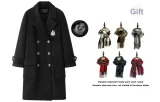 Black Coat, Comes with Scarf+Badge