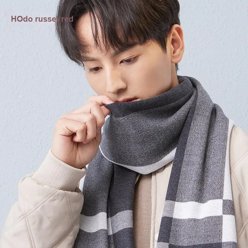 Red bean Knit Scarves Men-2