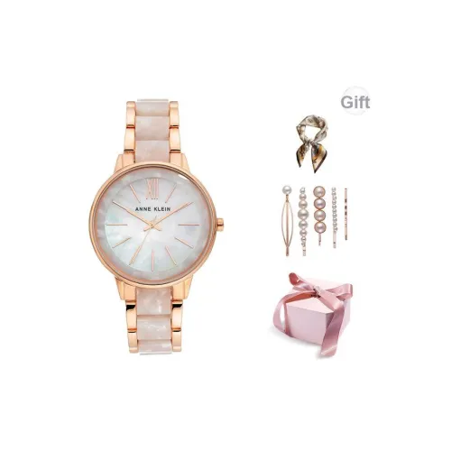 ANNE KLEIN Наручные часы Кварцевый механизм Смола Сплав Ремешок Белый циферблат Женские часы