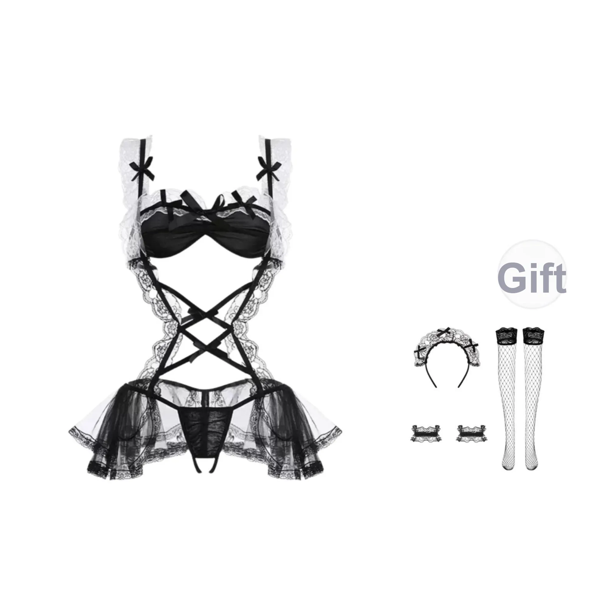 P·KEY Черно-белая панда Женские ночные сорочки