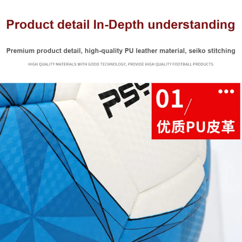 PSYCHE Size 5 Ball Soccer PU Seamless Thermal bonding Unisex Blue White-4
