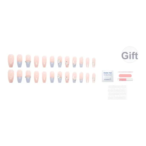 SEVERLAND False Nail MID Длина Длинный Морская соль Цвет макарон Градиентный Мелкие блестки