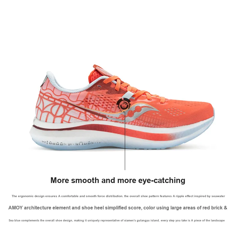 Saucony Endorphin Pro 2 Cushioned Wear Resistant Water Resistant Low Top Running Shoes Unisex Coral Red Orchid-8