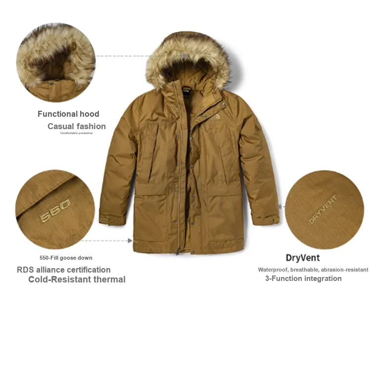 THE NORTH FACE City Outdoor Collection Water Resistant Windproof Breathable Windbreaker Jacket Men's Brown-4