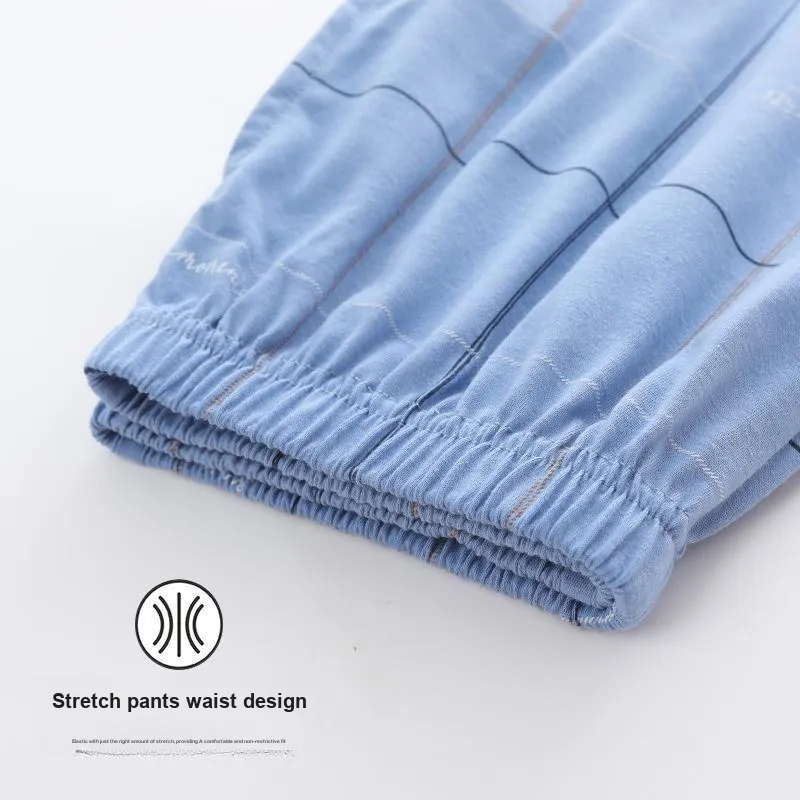 MIIOW Pajama Pants Men's Light Blue-1