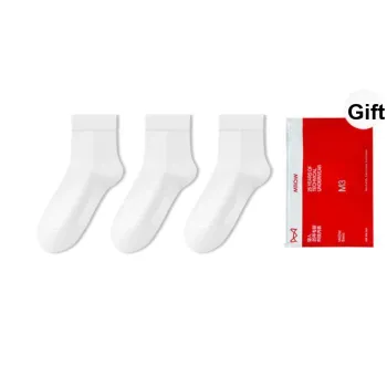 MIIOW Mid Calf Socks Unisex Gift Ribbon 3 Pack