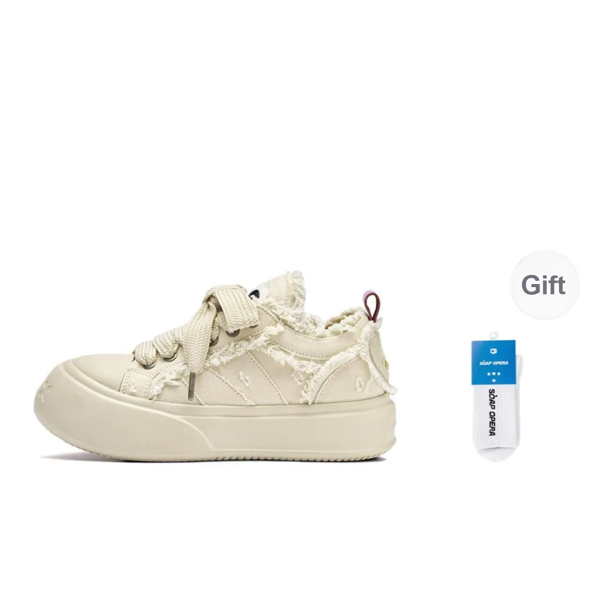 SOAP OPERA Basic Collection Canvas Shoes Women's Low Top Beige