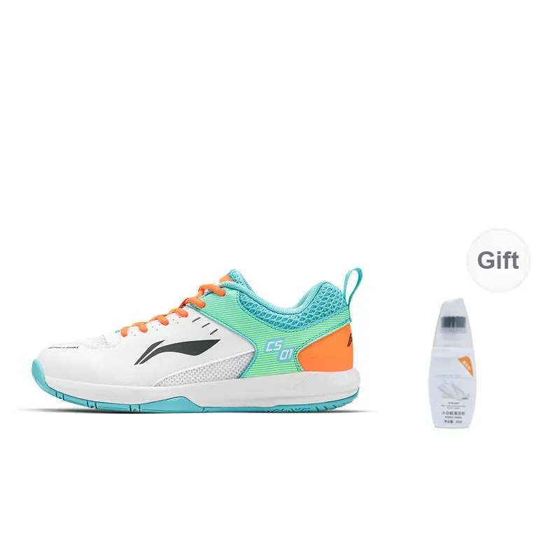LiNing Feather Rocket Shoe 1.0 Abrasion Resistant, Breathable, Lightweight Low Top Badminton Shoes Unisex White Green-5