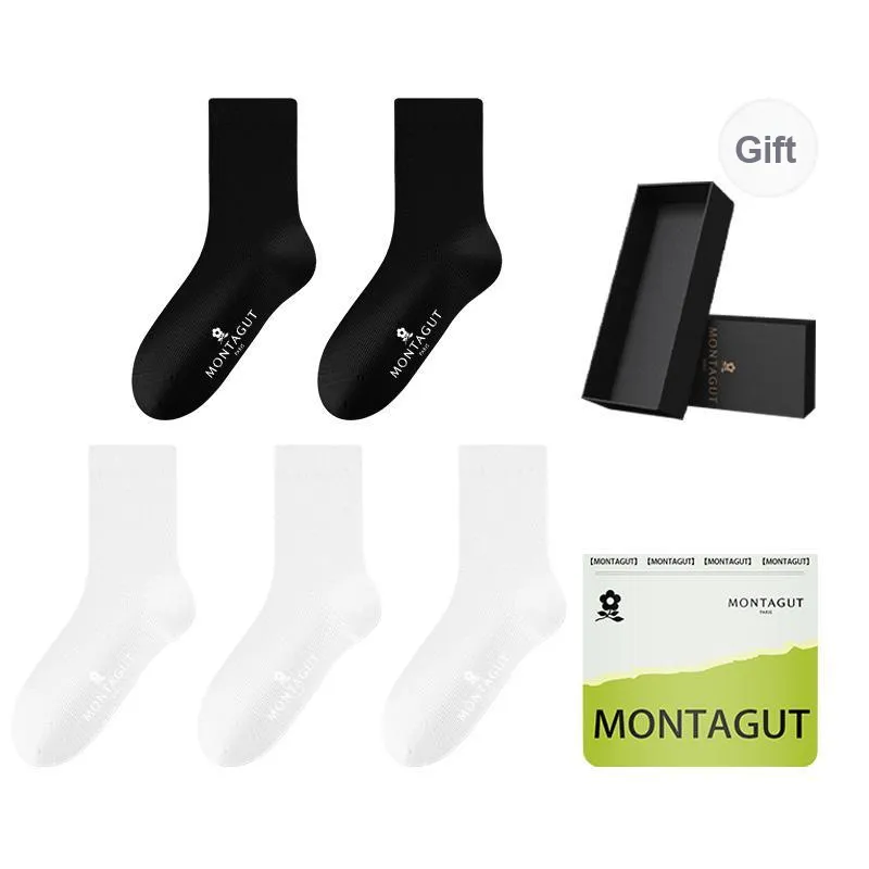 Montagut Mid Calf Socks Men's Gift Box Combination-18