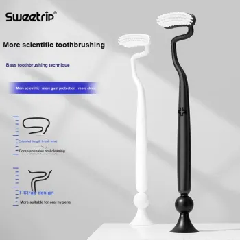 SWEETRIP S Line Vertical Brush Irregular Shape Soft Bristles Toothbrushes Gum Care Imported Genuine