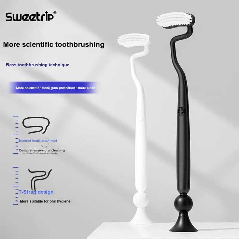 SWEETRIP S Line Vertical Brush Irregular Shape Soft Bristles Toothbrushes Gum Care Imported Genuine-0