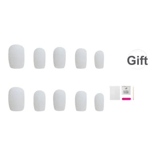 JIABITU Флок Телесно-розовый False Nail Короткий LADDER Однотонный Телесный Велюр 14мм