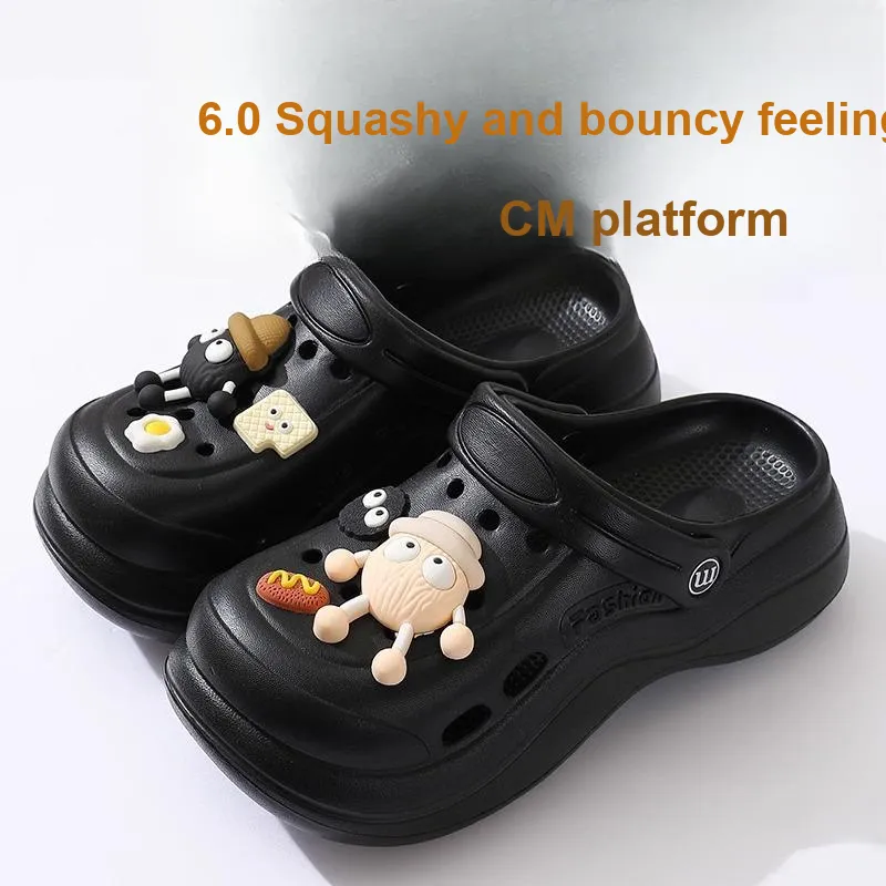 Ke Jiayi Platform Summer Versatile Trendy Slip Resistant Odor Resistant Slippers Outerwear Fashion Closed Toe Sandal-3