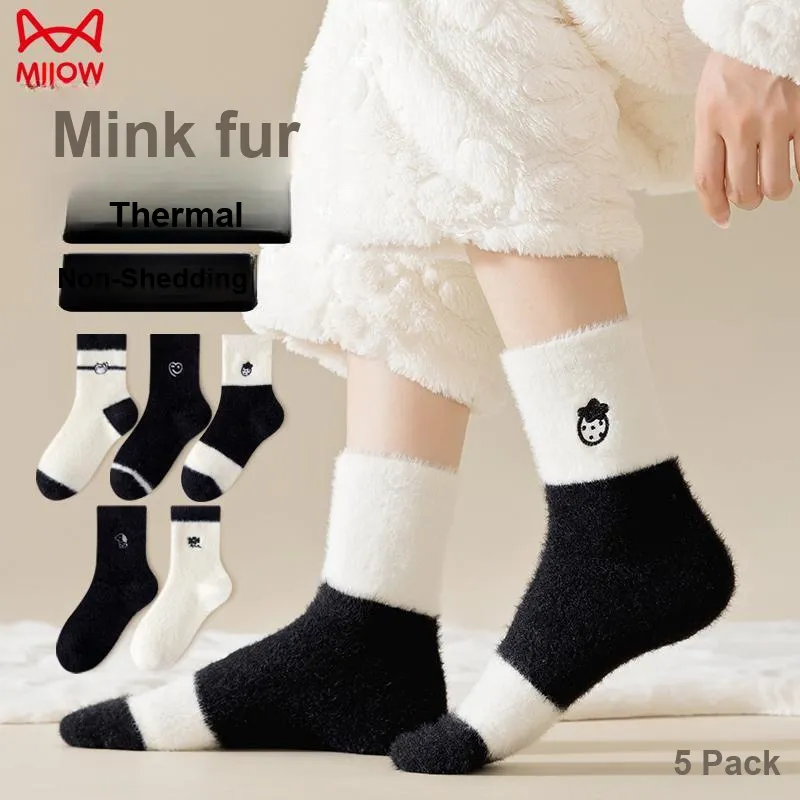 MIIOW Mid Calf Socks Women's Combo Set-2