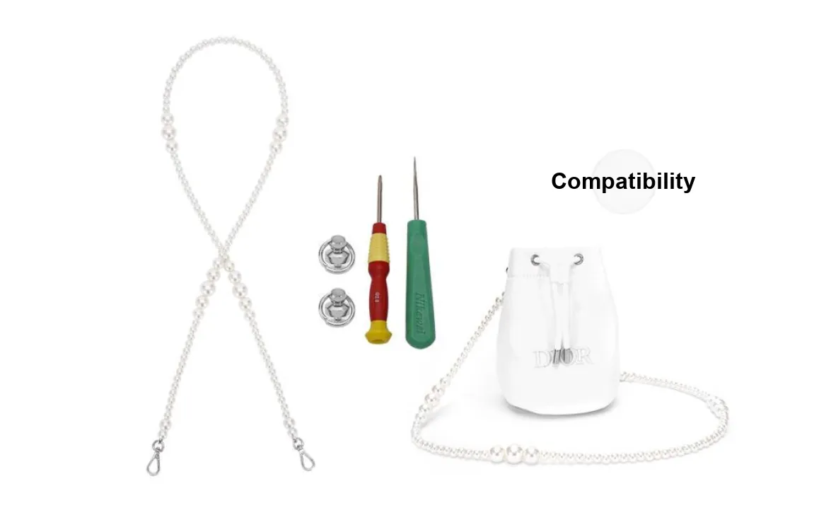 GUYI Pearl, Alloy, Iron Metal Bag Strap Women's White