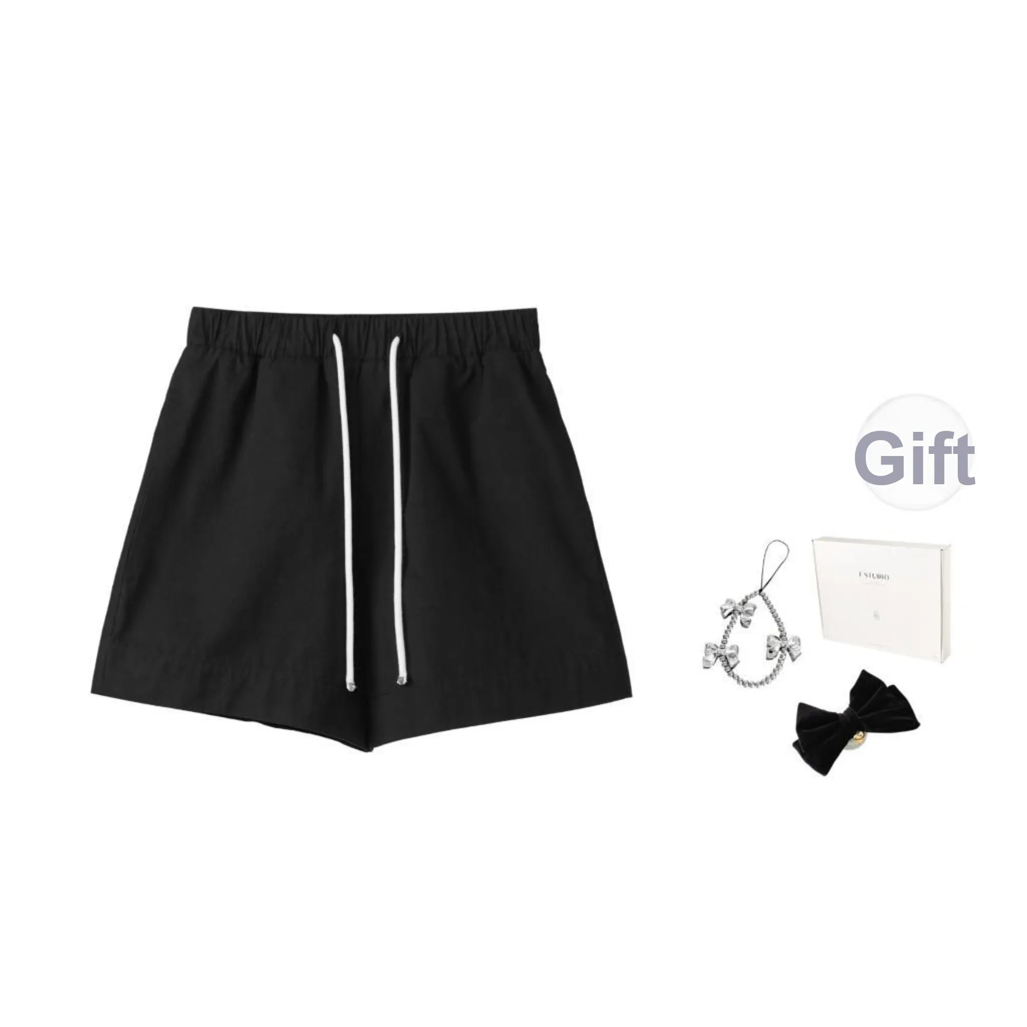 Fstudio Summer Korean Style Petite Effortless Style Lace Up 100% Cotton Casual Shorts Women's