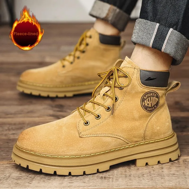 Kuding Martin Boots Unisex Gold, Khaki-11