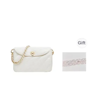 CHARLES&KEITH PU Shoulder Bag Medium Size Women's Black/Milk White/Light Pink