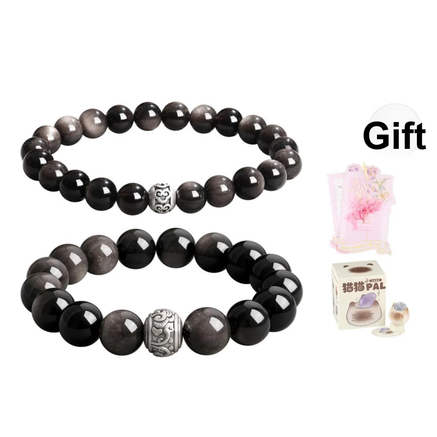 Lao Feng Xiang Natural Obsidian Bracelets Unisex