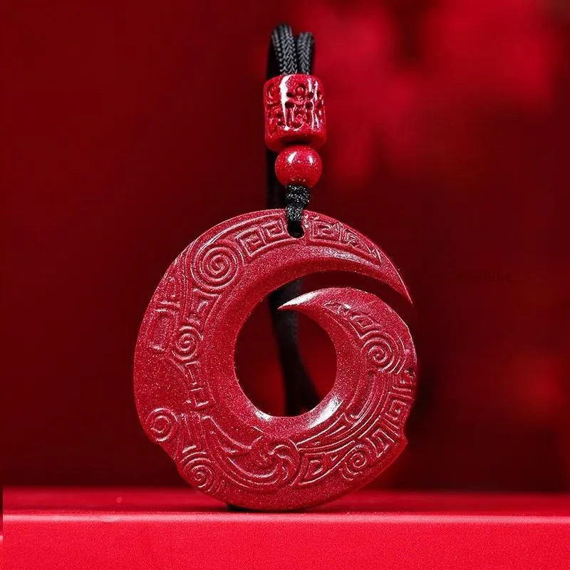 MY WORLD BEGINS AND ENDS WITH YOU Reconstructed Cinnabar Necklaces Unisex-7