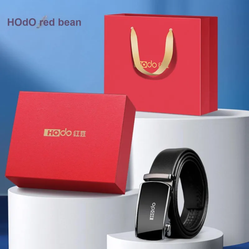 Red Bean Cow Leather Leather Belts Men's 3.5cm-5