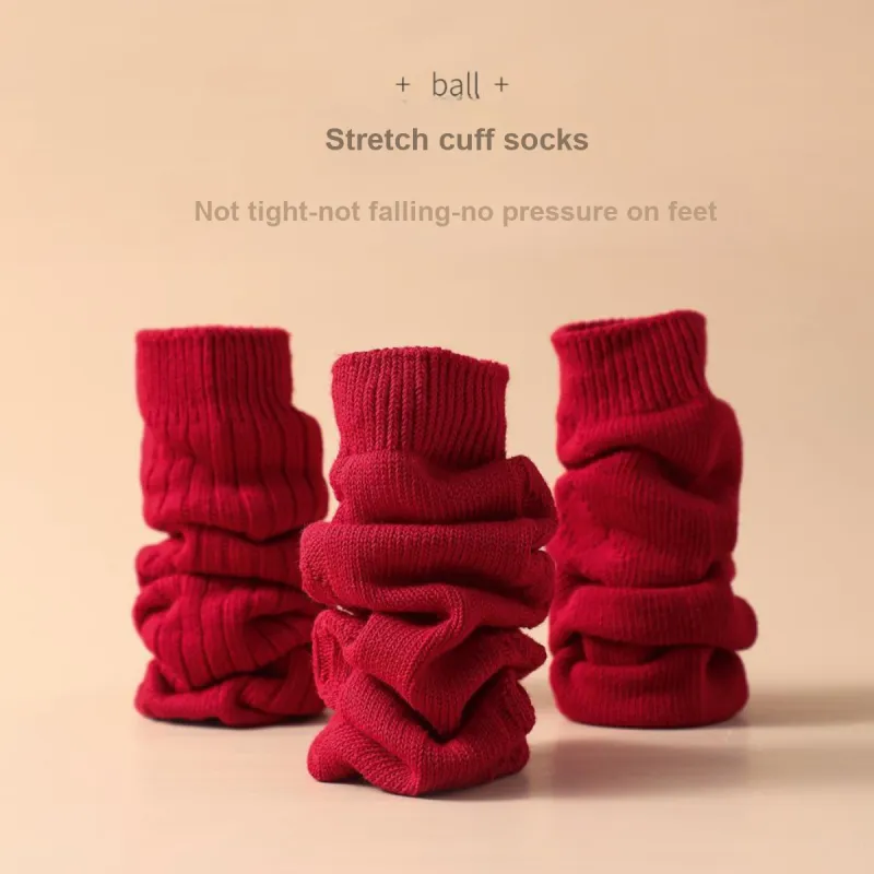 JUNEROSE Mid Calf Socks Women's 3 Pack Red-5